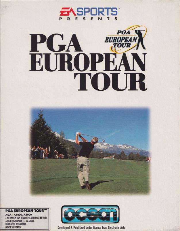 PGA European Tour box art for Amiga CD32